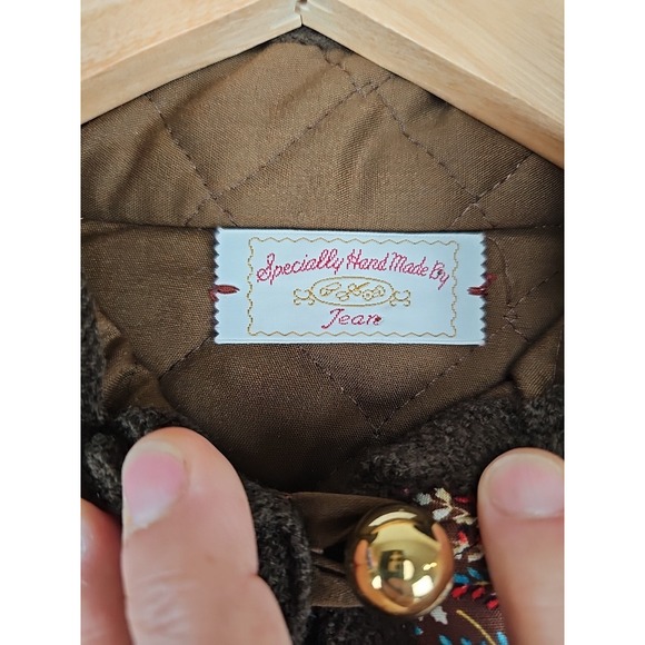 VTG Specially Hand Made by Jean Jacket Size Large Floral Quilted Long Sleeve - Picture 5 of 9